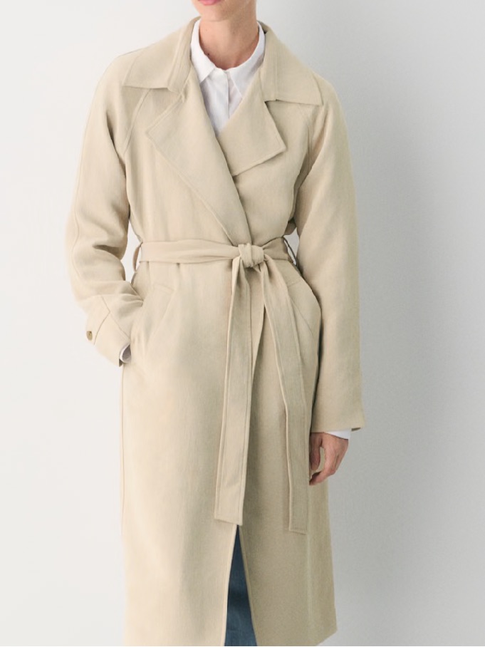 Aritzia Wilfred Splendor Marcona Beige Jacket The Splendor Trench Coat 3891